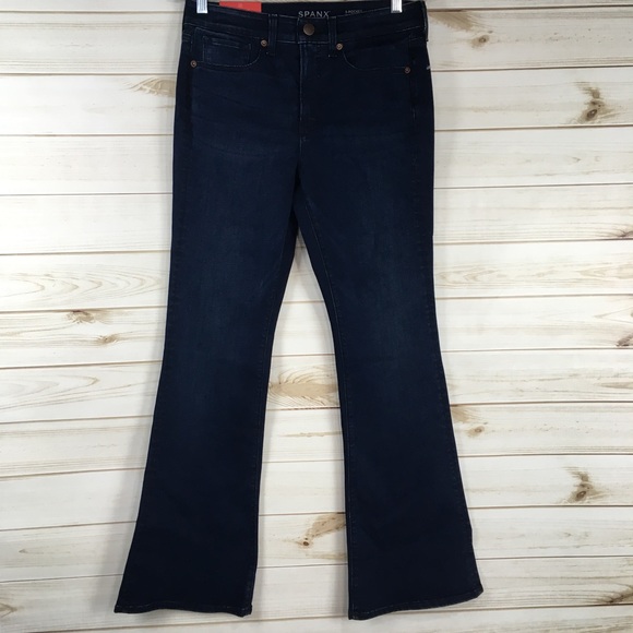 SPANX The 5 Pocket Flare Dark Wash Jeans - Picture 3 of 8